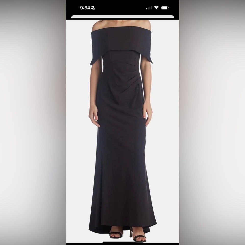 Elegant Black Off-Shoulder Evening Gown